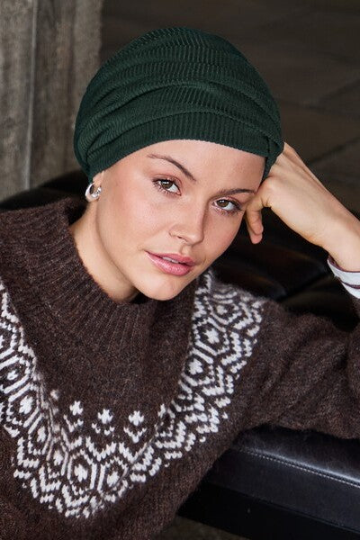 Lea - Cuffia in poliestere/cotone/viscosa - verde scuro 1556-4067