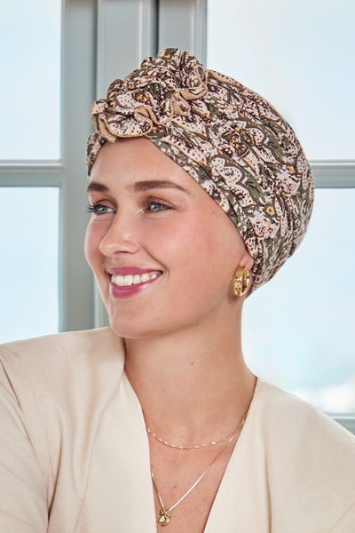 Turbante Lotus - Cuffia in Viscosa di Bambù - fantasia 1008-4077