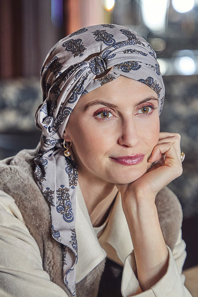 Mantra - Turbante con nastri lunghi in viscosa di bambù - Fantasia 1012-4116