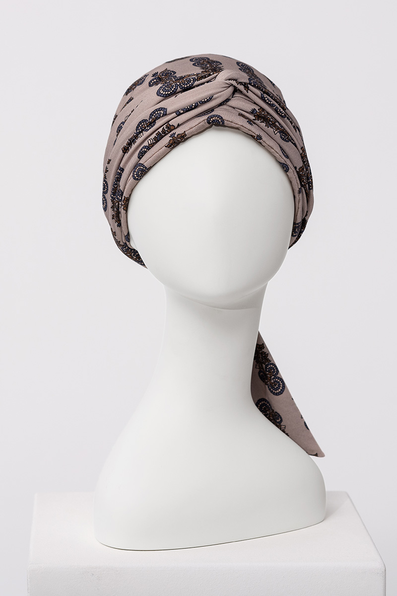 Mantra - Turbante con nastri lunghi in viscosa di bambù - Fantasia 1012-4116