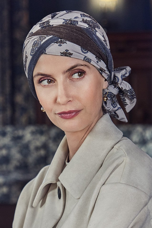 Beatrice - Turbante con nastri corti in viscosa di bambù - Fantasia – 1419-4116