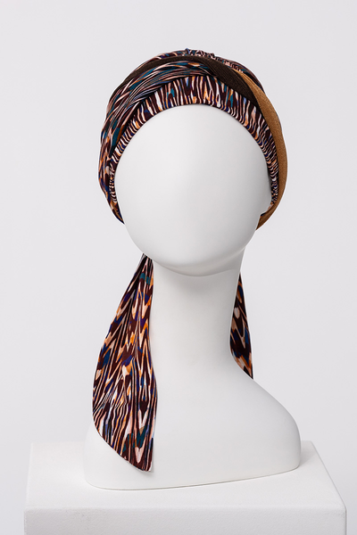 Beatrice - Turbante con nastri corti in viscosa di bambù - Fantasia – 1419-4118
