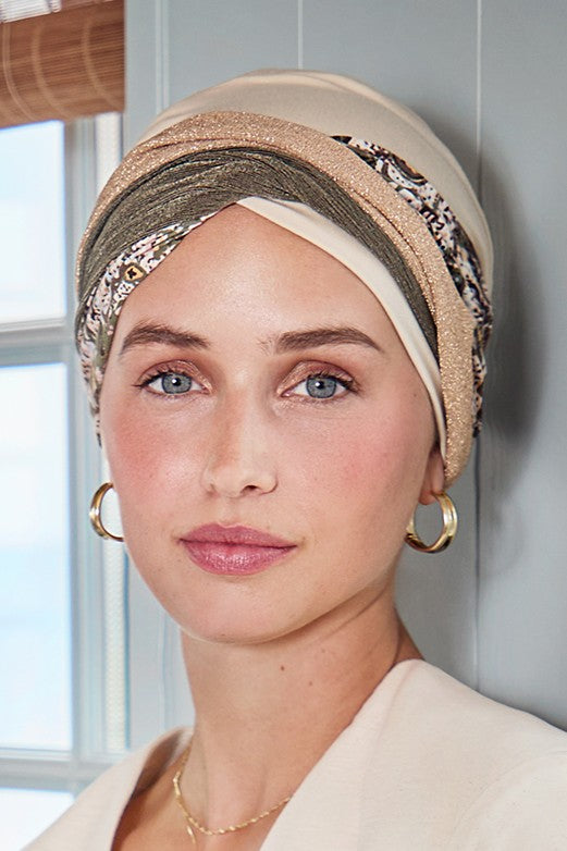 Turbante Shakti - Cuffia in viscosa di bambù - fantasia 1520-4090