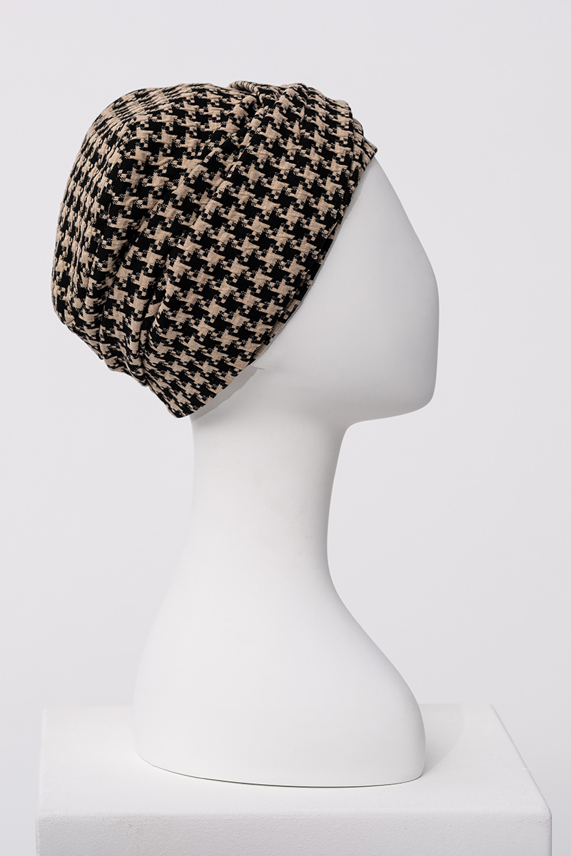 Lea - Cuffia in poliestere/viscosa di bambù – Nero/Beige 1609-4132