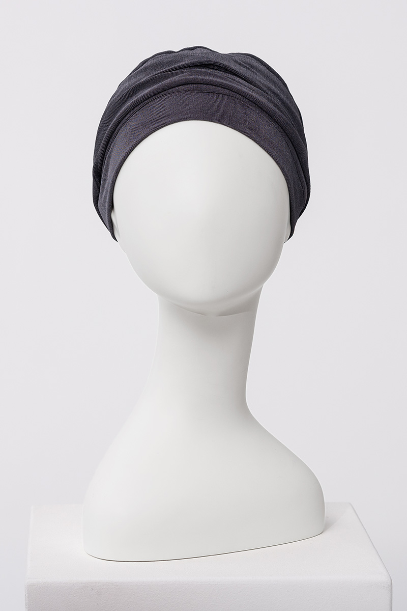 Aria - Turbante in poliestere/viscosa di bambù – Grigio/Blu 3050-4154