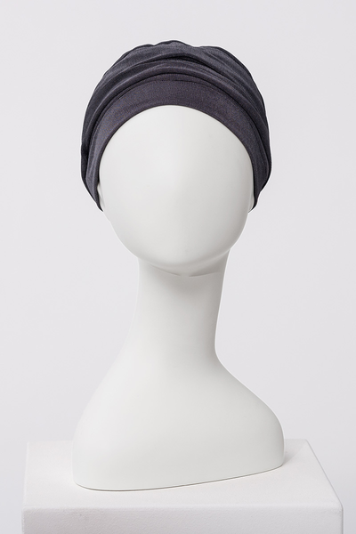 Aria - Turbante in poliestere/viscosa di bambù – Grigio/Blu 3050-4154