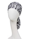 Turban Beatrice and Turban, in Viscose of Bamboo - leopard design lilac/black - 1419-0593