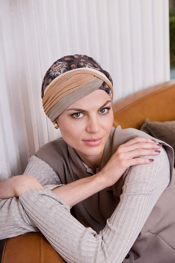 Turbante Shakti - Cuffia in viscosa di bambù - fantasia 1418-4047