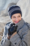 Aira - Copricapo in lana merino e cashmere - blu 1595-4085