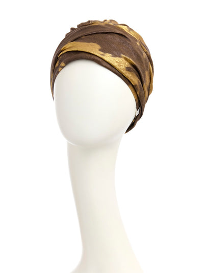 Sapphire - Turbante in poliestere/cotone/viscosa - fantasia Oriental Gold 3026-4057