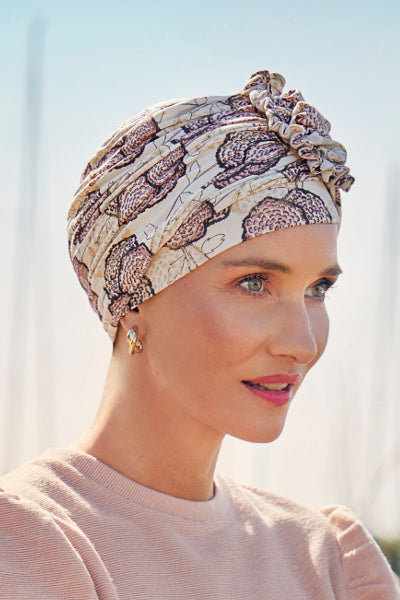 Turbante Lotus - Cuffia in Viscosa di Bambù - fantasia 1008-0755