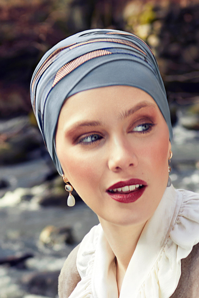 Turban Shanti - Turban in Viscose of Bamboo - patterned 1331-0624