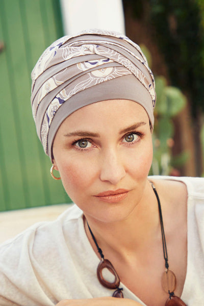 Turban Shanti - Turban in Viscose of Bamboo - patterned 1331-0624