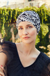 Turbante Shakti - Tapa de lino con Estampado de amapolas abstracto - 1417-0594