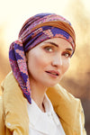 Turbante de Beatriz y los Auriculares, en Viscosa de Bambú, diseño de leopardo de color lila/negro - 1419-0593