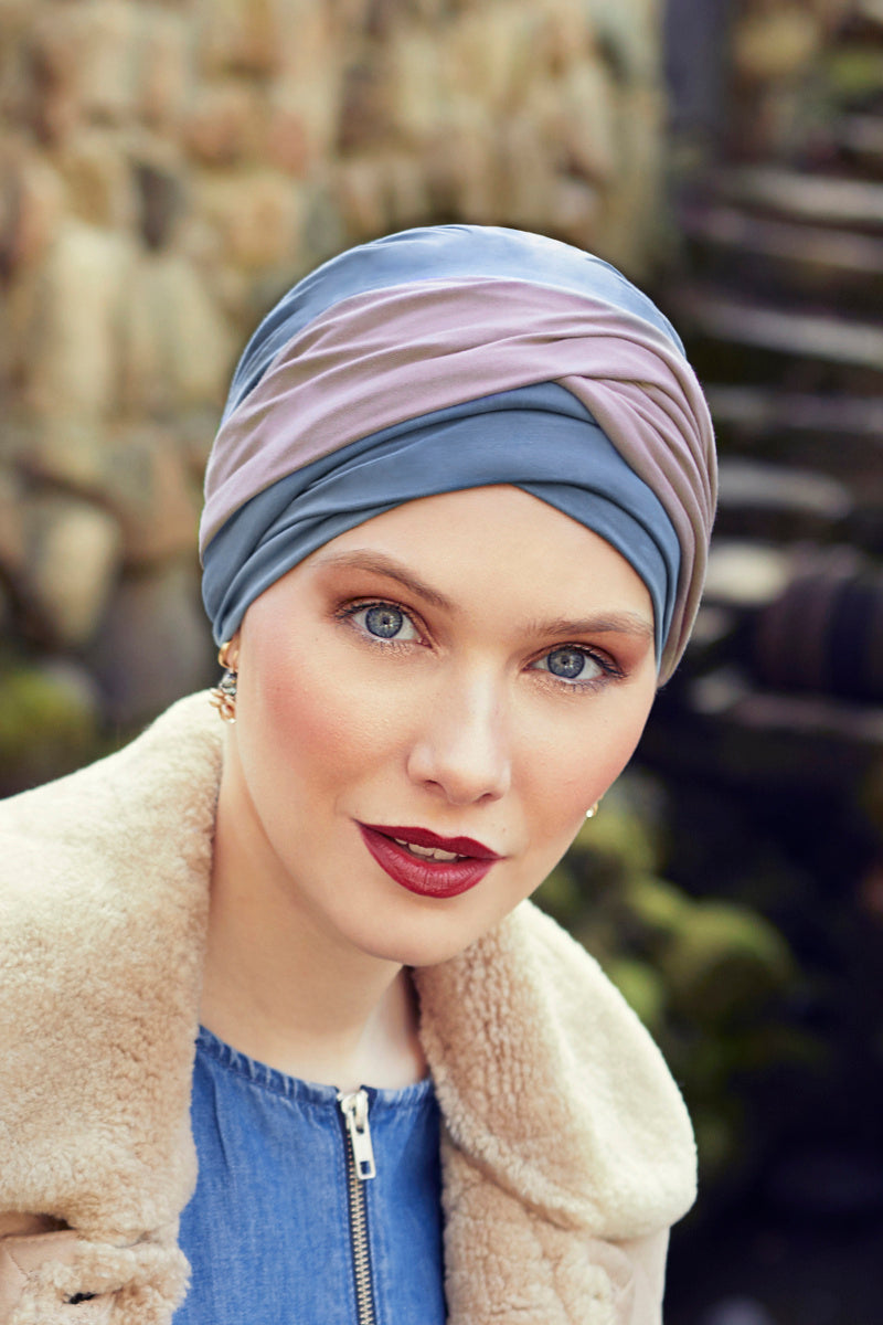 Turban Shakti - Turban in bamboo viscose - patterned 1418-0618