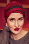 Turbante Shakti - Cuffia in viscosa di bambù - moka/bordeaux 1507-0829