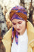 Turbante Belisa con nastri lunghi in viscosa di bambù - fantasia 1532-0794